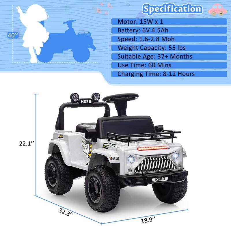 6V Ride On Car for Toddlers