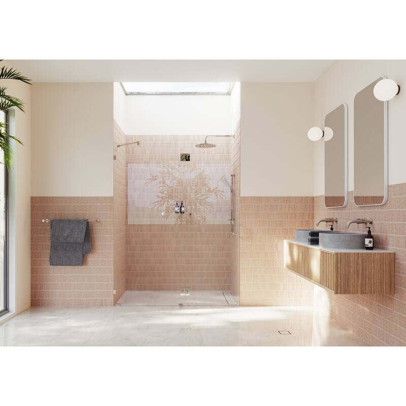 Glass Warehouse 78" x 56.75" Frameless Shower Door - Glass Hinge