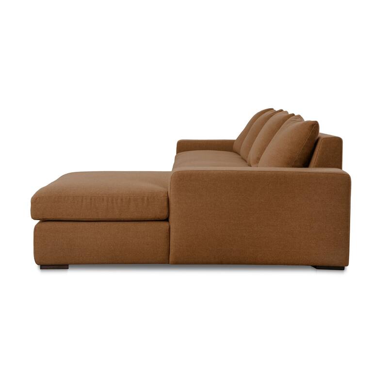 NADAAL STUDIOS Cavan Right-Facing Sectional Sofa, Wide Track Arms, Performance Polyester Upholstery, Seats 5, Rust