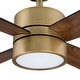 preview thumbnail 5 of 4, 52 in. Indoor 4-Blade Natural Brass Downrod Mount Chandelier Ceiling Fan with Light and Remote Control