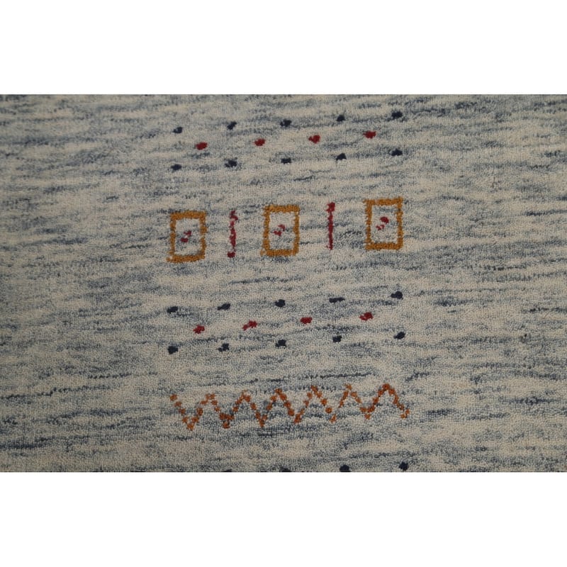 Gabbeh Oriental Area Rug Handmade Wool Carpet - 8'2"x 9'11"