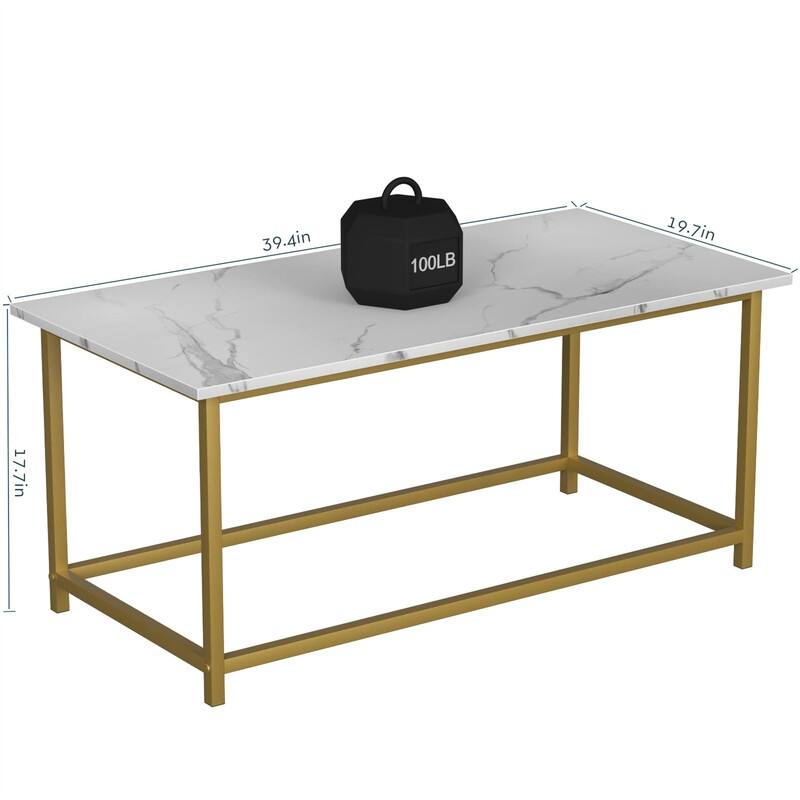 Marble Coffee Table Simple Modern Open Design