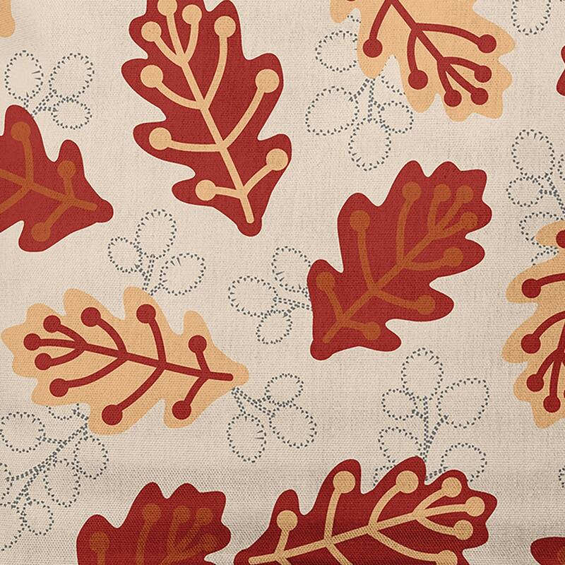 Retro Leaves Decorative Throw Pillow - 14" x 20" - Maple Red