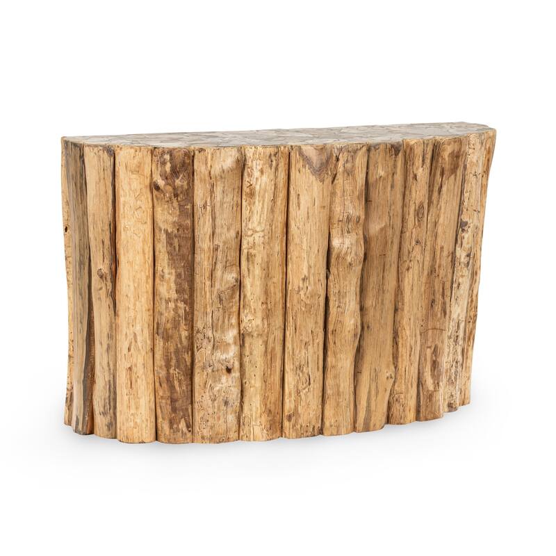 Classic Home Norwest Petrified Teak Wood Console Table