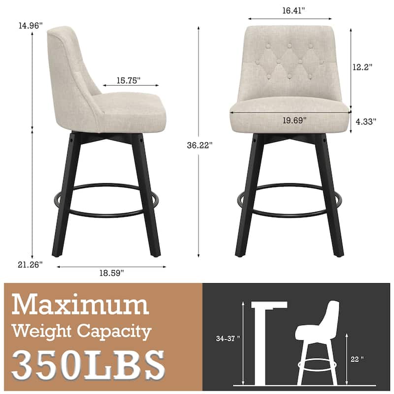 Bar Stools Set of 2 - N/A