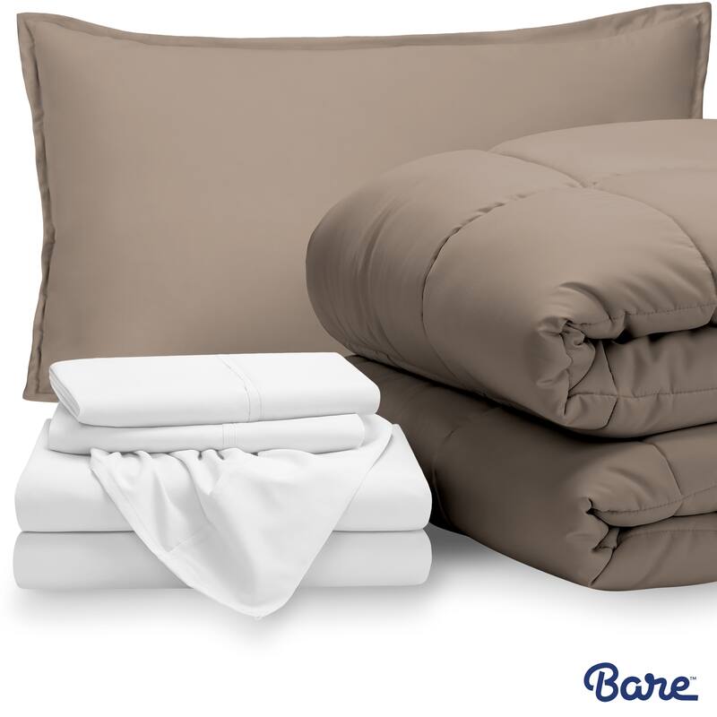 Bare Home Bed-in-a-Bag Down Alternative Comforter & Sheet Set