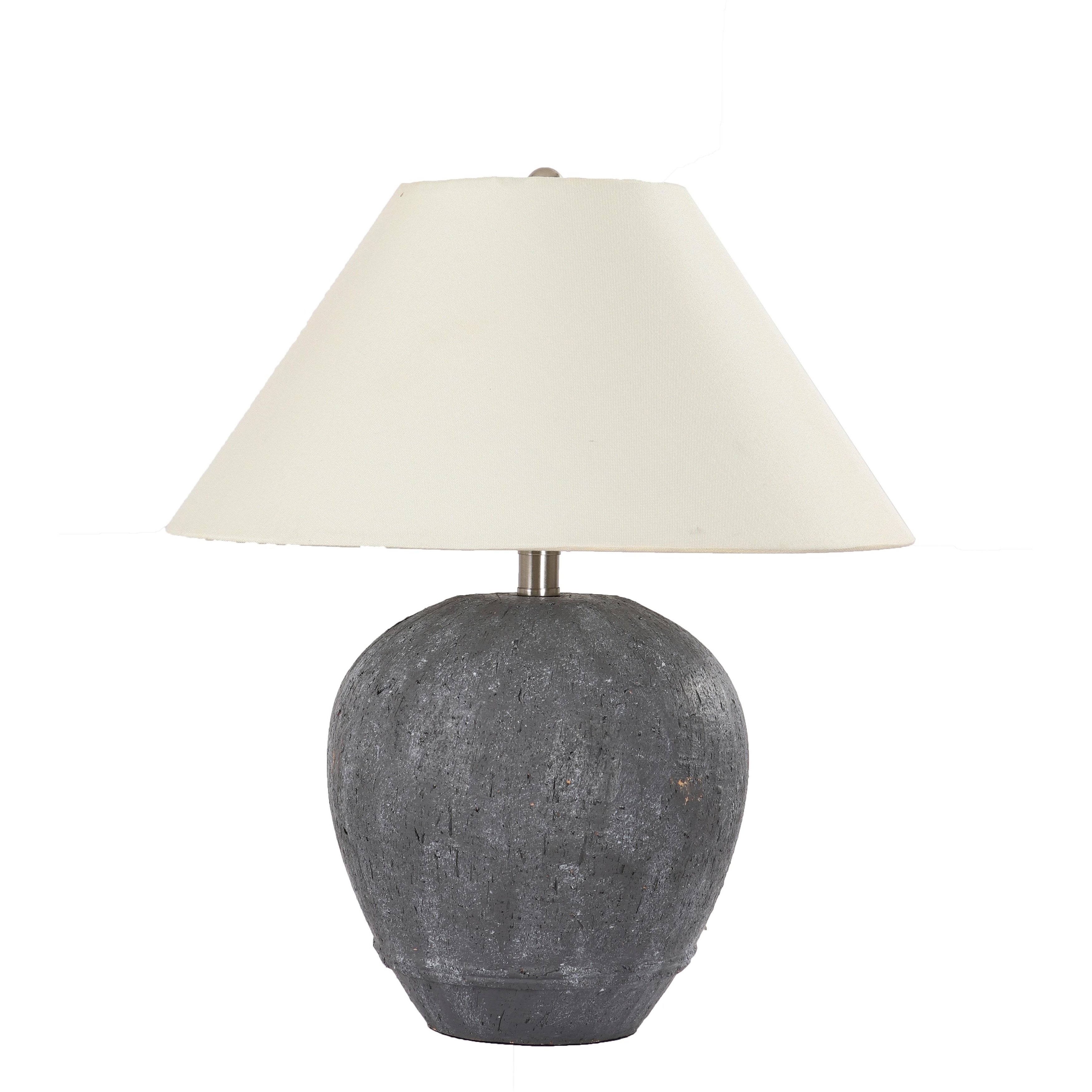 Modern Ceramic Table Lamp with Cone Linen Shade