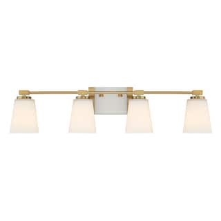 Warm Brass Four Light Bathroom Vanity from the Darby Collection