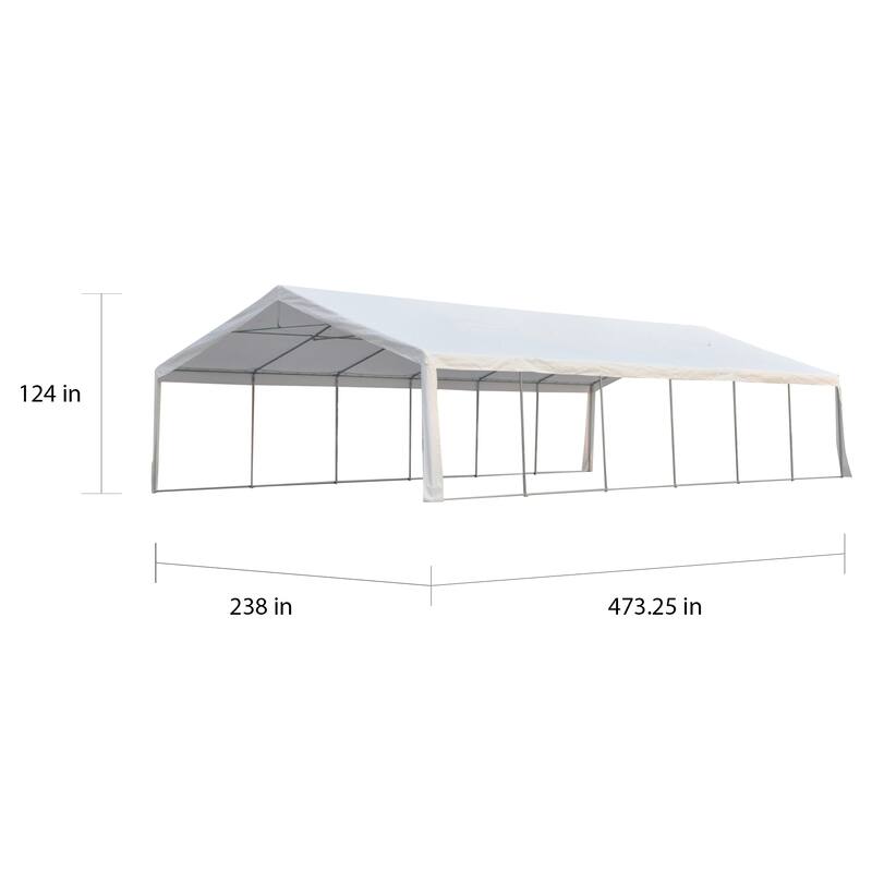 Outsunny White Water-resistant Fabric Heavy-duty Event Tent/Awning