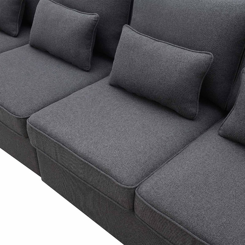 104" Linen Fabric Sectional Sofa Minimalist Style Couch for Living Room