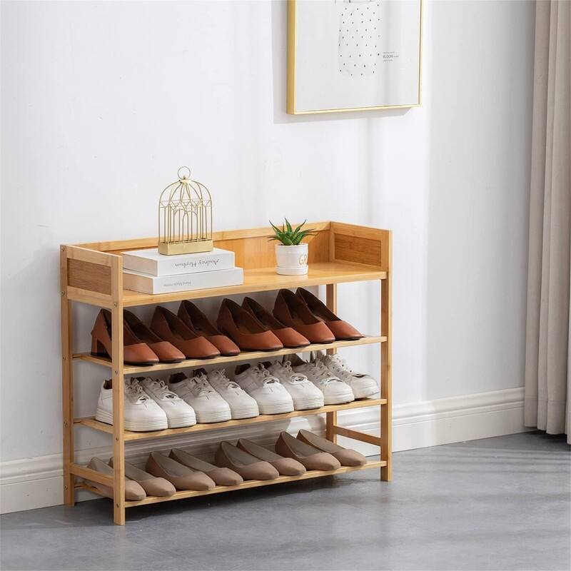 Bamboo Shoe Rack Organizer - 10.6"D x 24.8"W x 31.5"H