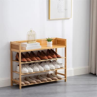 Bamboo Shoe Rack Organizer - 10.6"D x 24.8"W x 31.5"H