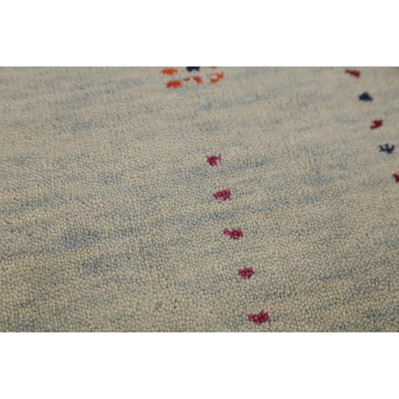 Hand Knotted Oriental 100% Wool Carpet Tribal Animal Pictorial Green Gabbeh Area Rug - 4' 11'' X 2' 9''