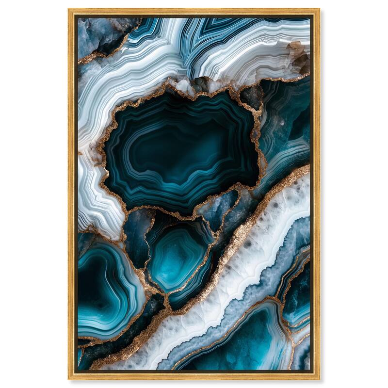 Teal Tectonic I Canvas by Art Remedy - Gold - 36" x 54"