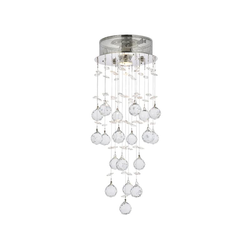 Somette Chrome 1-Light Teardrop-Shaped Crystal Chandelier - Chrome Chandelier