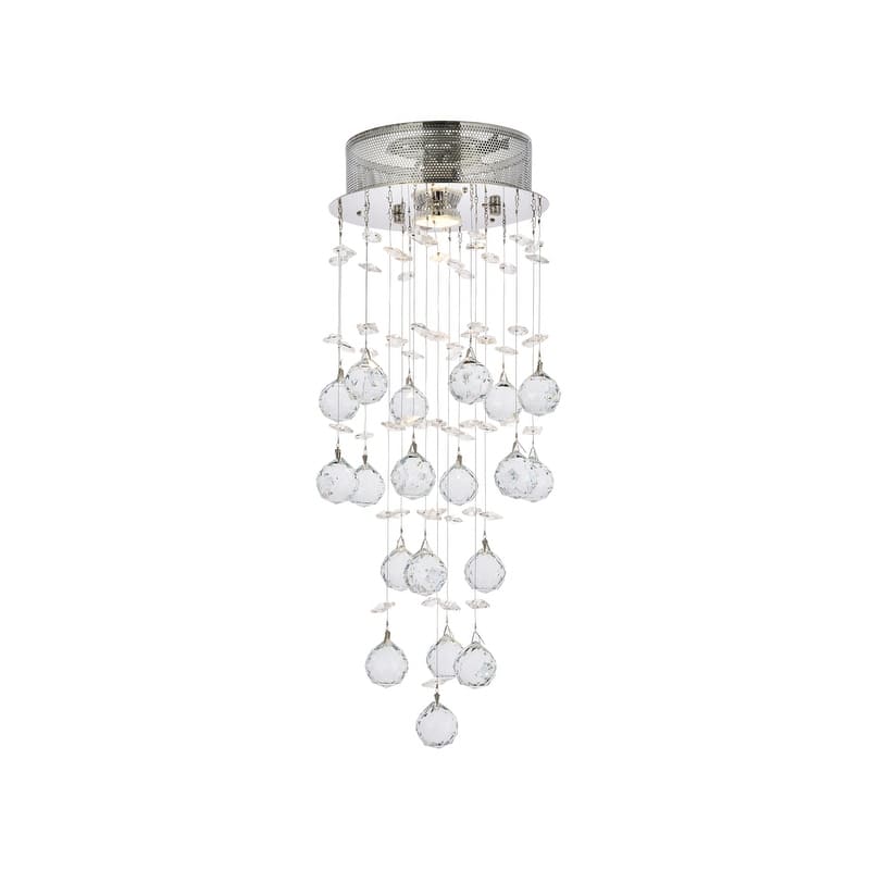 Somette Chrome 1-Light Teardrop-Shaped Crystal Chandelier