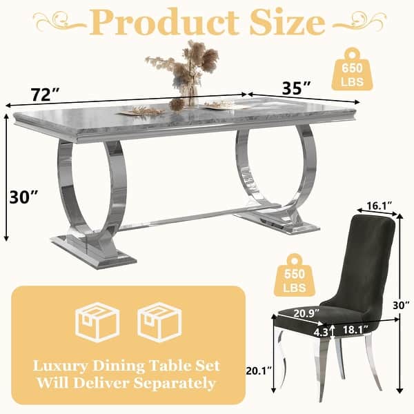 Luxury U Shaped Base Dining Table Set with Heavy Duty HighBack Dining ...