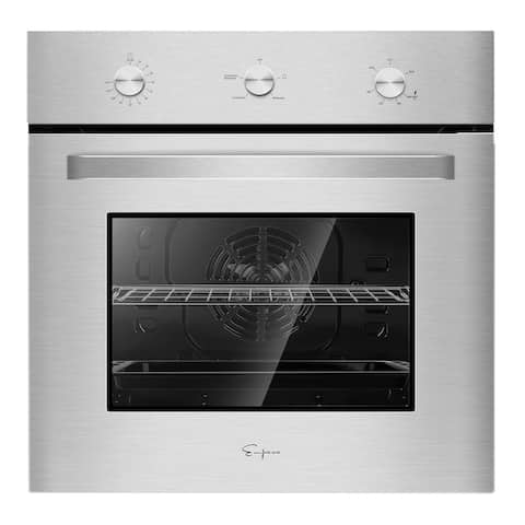 24 in. 2.3 cu. Ft. Single Gas Wall Oven - Bake Broil Rotisserie Functions - Built-in Timer - Convection Fan in Stainless Steel