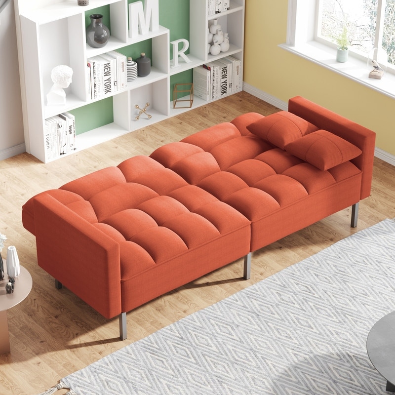 Orange sleeper sectional cheap