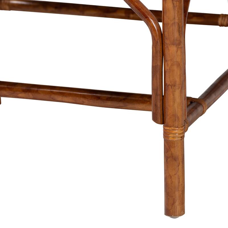 Ramos Marbled Tortoise Natural Rattan and Seagrass Armchair - Handwoven Wicker Chair, Rustic Boho Accent Seating