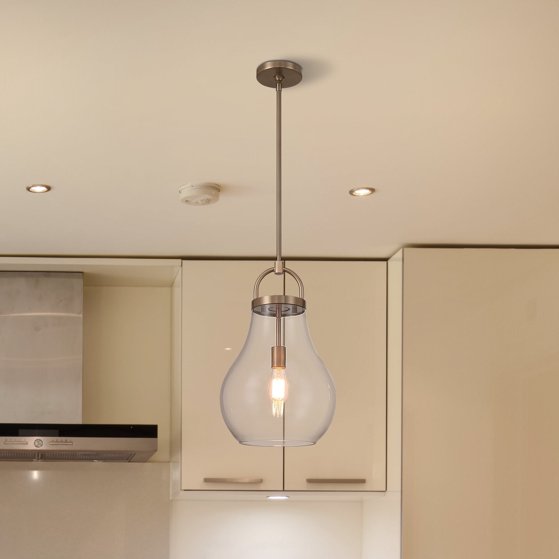 Thesis Mansfield 12-inch 1-light Champagne Gold Pendant Light with Clear Glass Shade