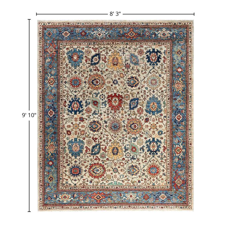 Serapi One-of-a-Kind Hand-Knotted Area Rug - Light Gray, 8' 3" x 9' 10" - 8' 3" x 9' 10"