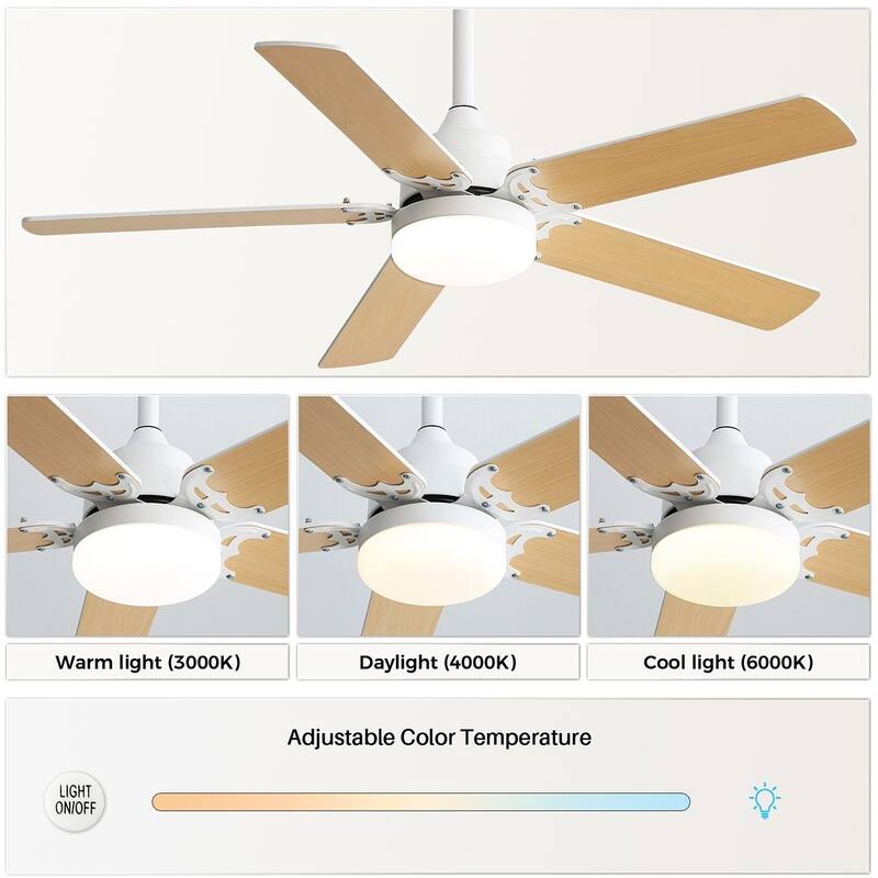 42" Farmhouse Reversible Ceiling Fan with LED Light and Remote Control