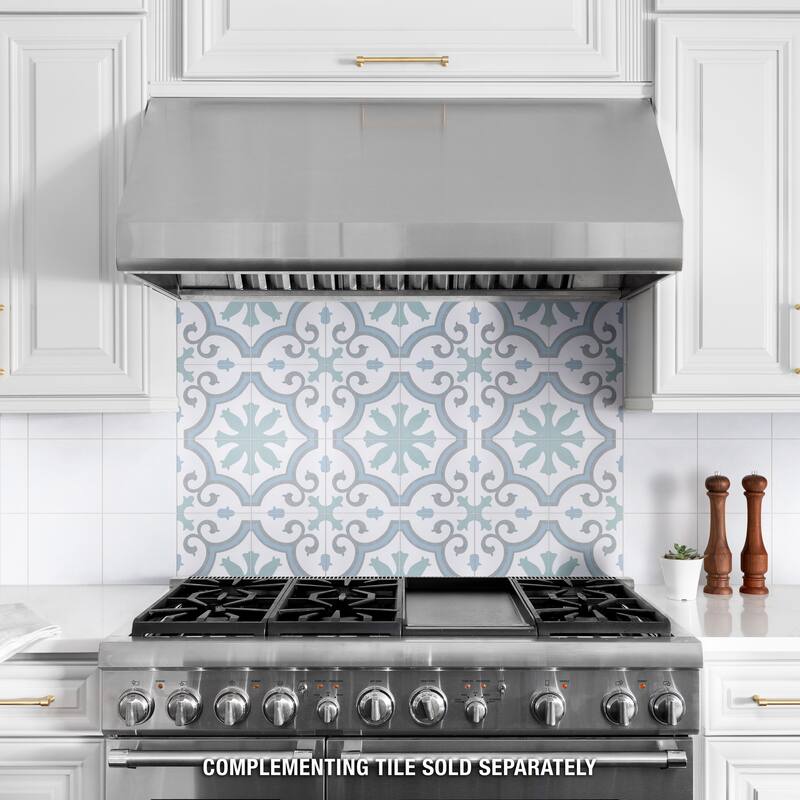 Merola Tile Lacour Aqua 9-3/4" x 9-3/4" Porcelain Floor and Wall Tile