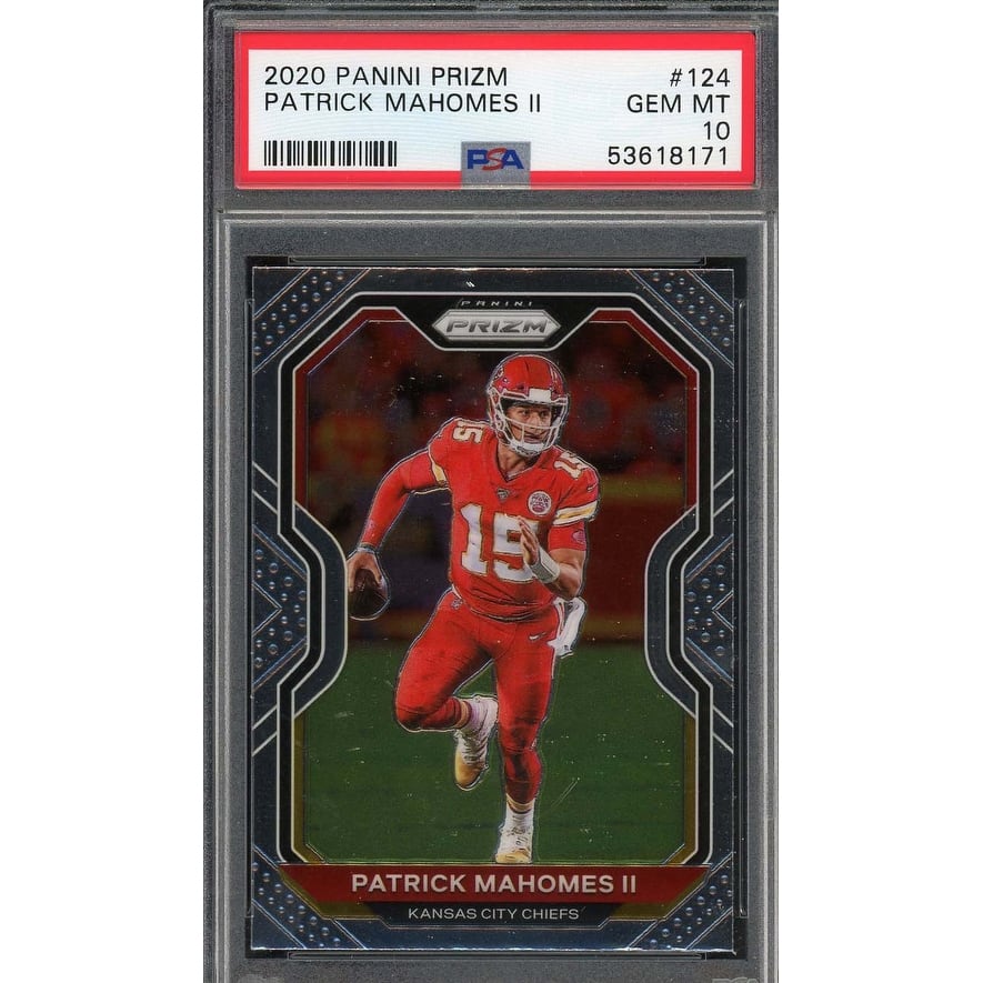 Patrick Mahomes 2020 Panini Prizm Football Card #124 Graded PSA 10 - 8'6" x 11'6"