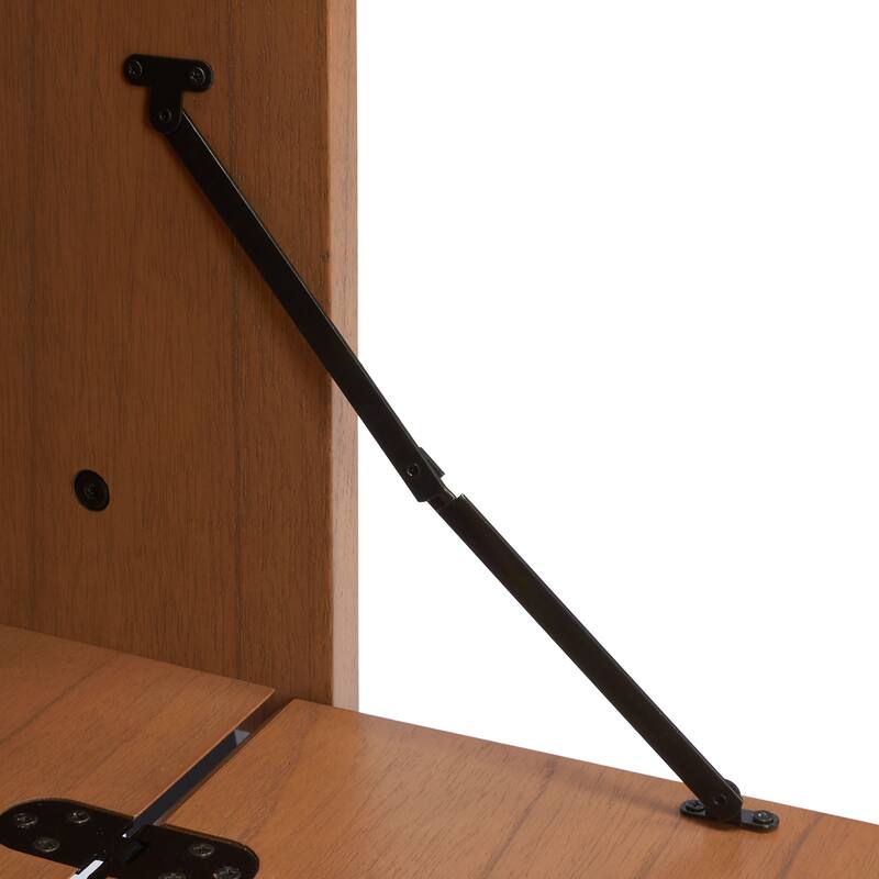 SAFAVIEH Fadime Natural/Charcoal 3-Shelf 1 Door Etagere - 32" W x 15.4" L x 72" H - 32Wx15Dx72H