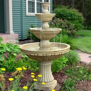 Sunnydaze Classic 3 Tier Designer Water Fountain 55 Inch Tall - Free ...