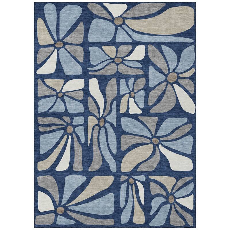 Machine Washable Indoor/ Outdoor Modern Gilcrest Chantille Rug