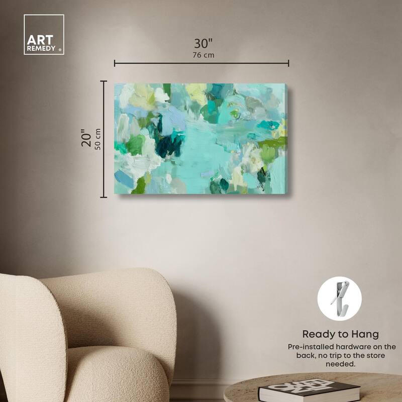 Alista Green Blues Canvas by Art Remedy, Gallery Wrapped