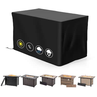 Outdoor Fire Pit Cover, Water-Resistant Oxford Fire Pit Table Cover