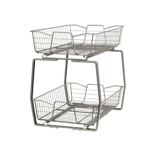 ClosetMaid Two Tier Nickel Pull Out Cabinet Organizer