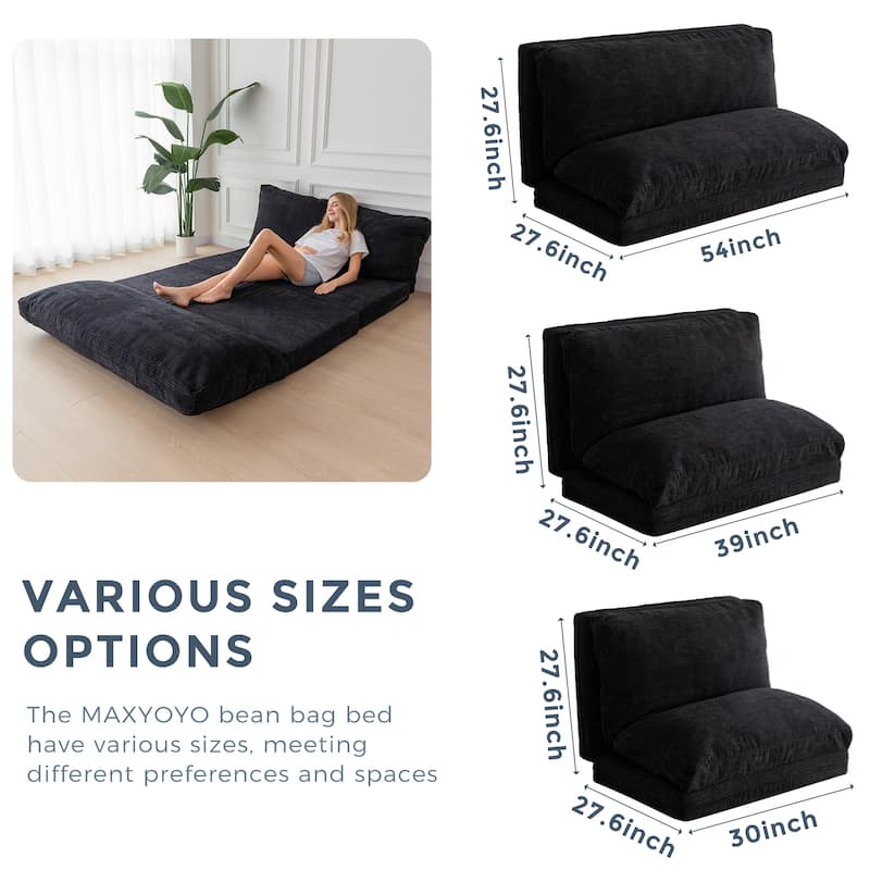 Corduroy Bean Bag Folding Sofa Bed