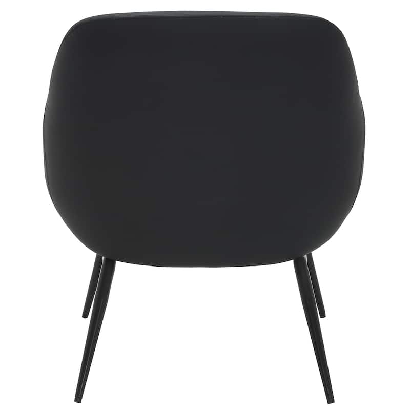 Contemporary Faux Leather and Metal Accent Chair