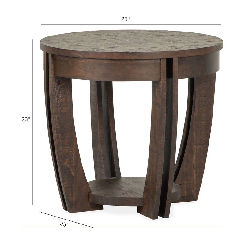Magnussen Home Lyndale Nutmeg Round End Table - 25''W x 25''D x 23''H