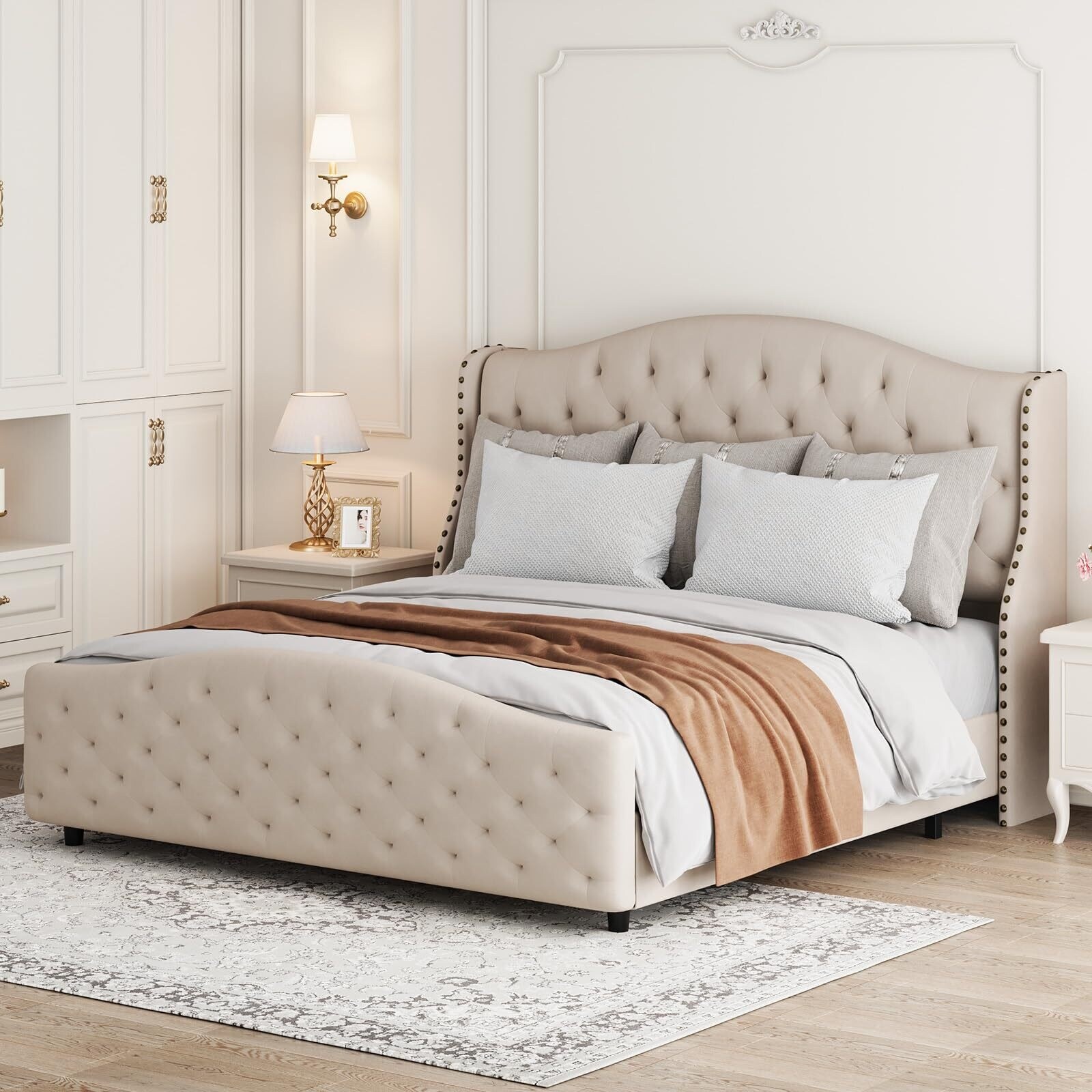 Marlon tufted upholstered standard bed discount