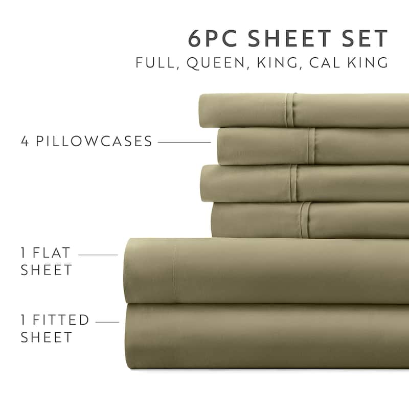 Becky Cameron Double Brushed Deep Pocket 6 Piece Sheet Set