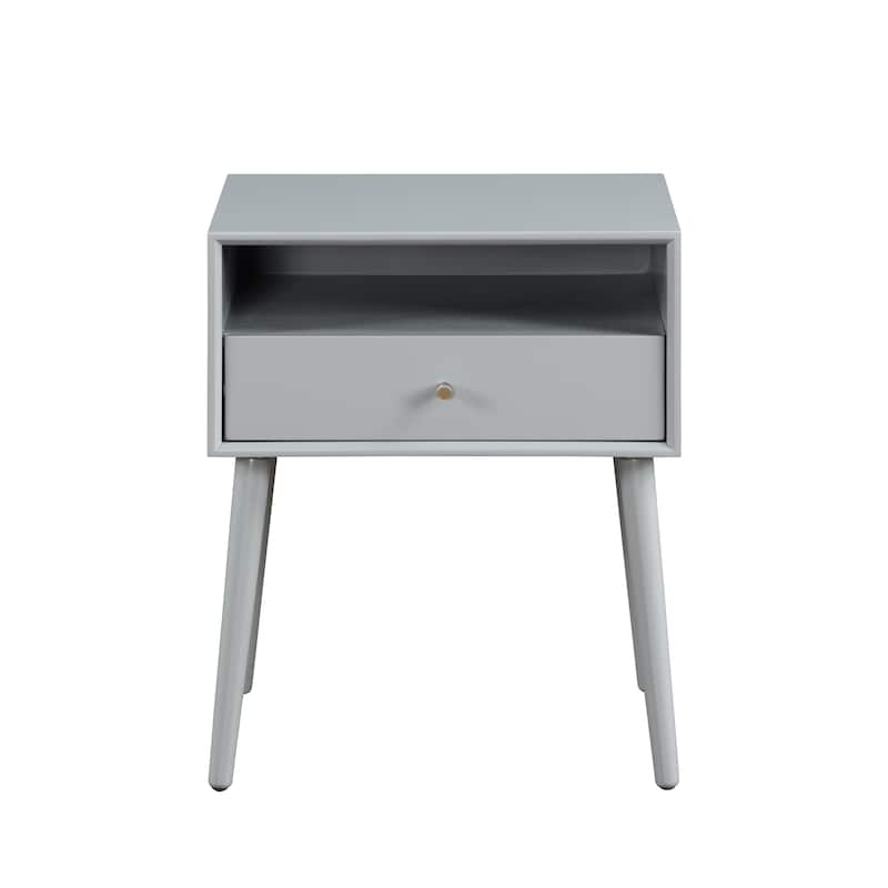 Night Stand with Drawer,Modern Nightstand,Bedside Tables,Mid Century Nightstands with Open Storage Shelf