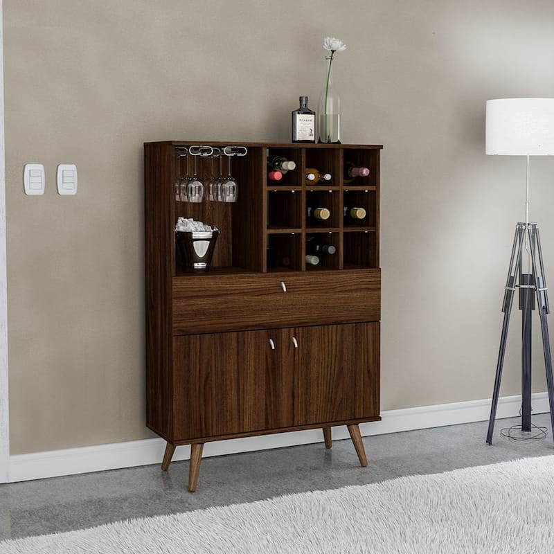 Polifurniture Salamanca Bar Cabinet, Walnut