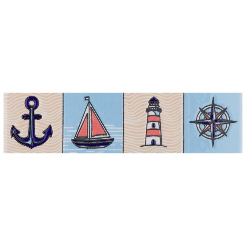 Merola Tile Captain Nautilius 2" x 7-7/8" Ceramic Wall Trim - (1 Tile)