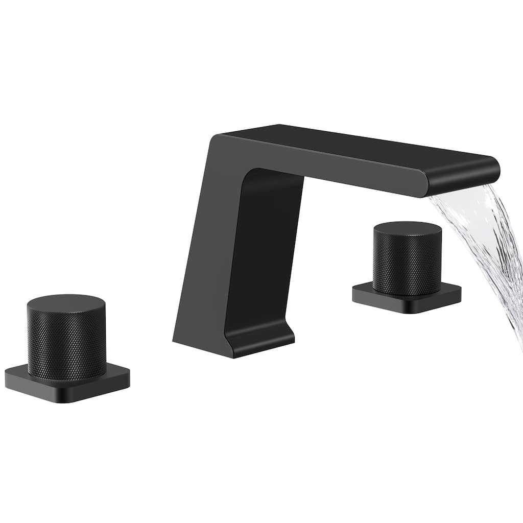 GRANDJOY 3-Hole Widespread Bathroom Sink Faucet 2-Handle High-Pressure Spout Vessel Sink Faucet
