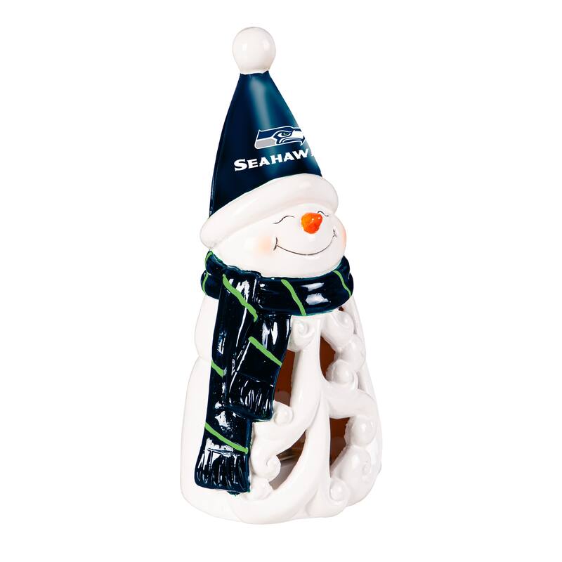 Seattle Seahawks Snowman LED Garden Statuary, 8"
