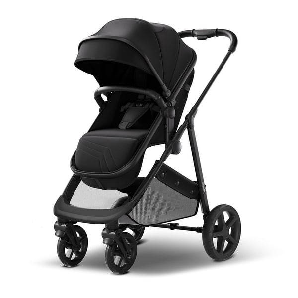 slide 2 of 5, Mompush Wiz Baby Stroller, Convertible Infant Stroller for Newborn and Toddler with Reversible Seat and Large UPF 50+ Canopy