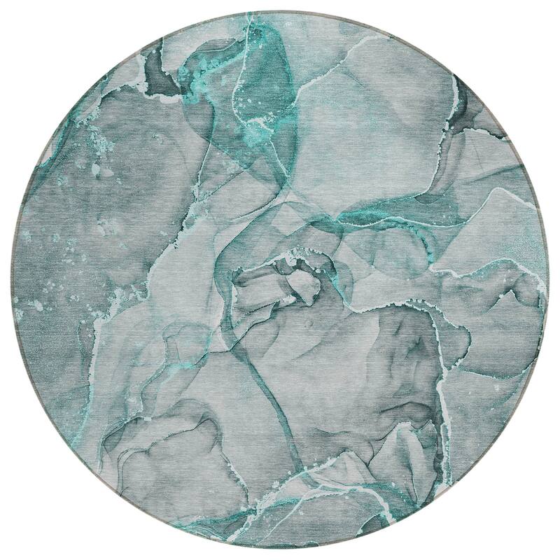 Machine Washable Indoor/ Outdoor Abstract Chantille Rug