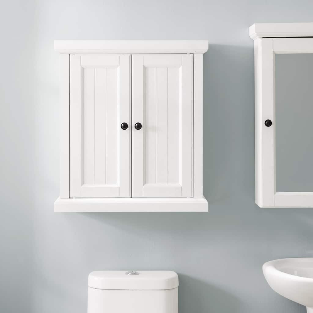 Crosley Seaside Wall Cabinet Distressed White