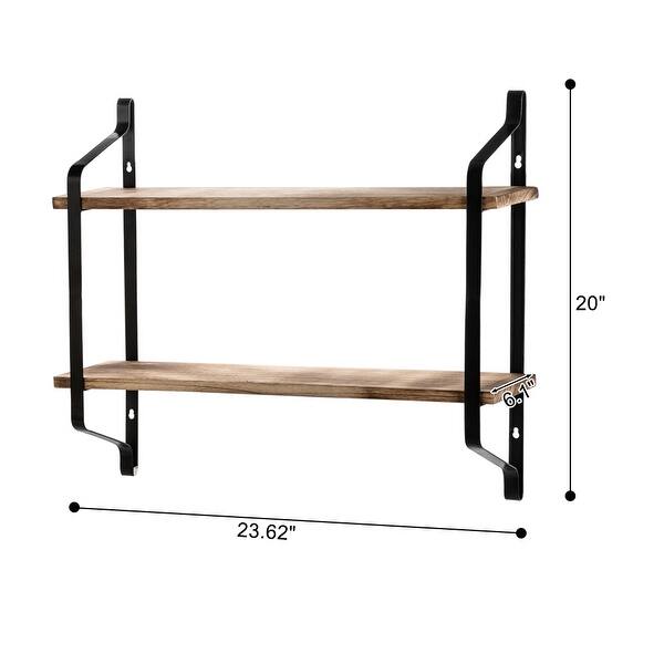 2 Tiers Floating Shelves Wall Mounted Industrial Shelves Storage Shelf