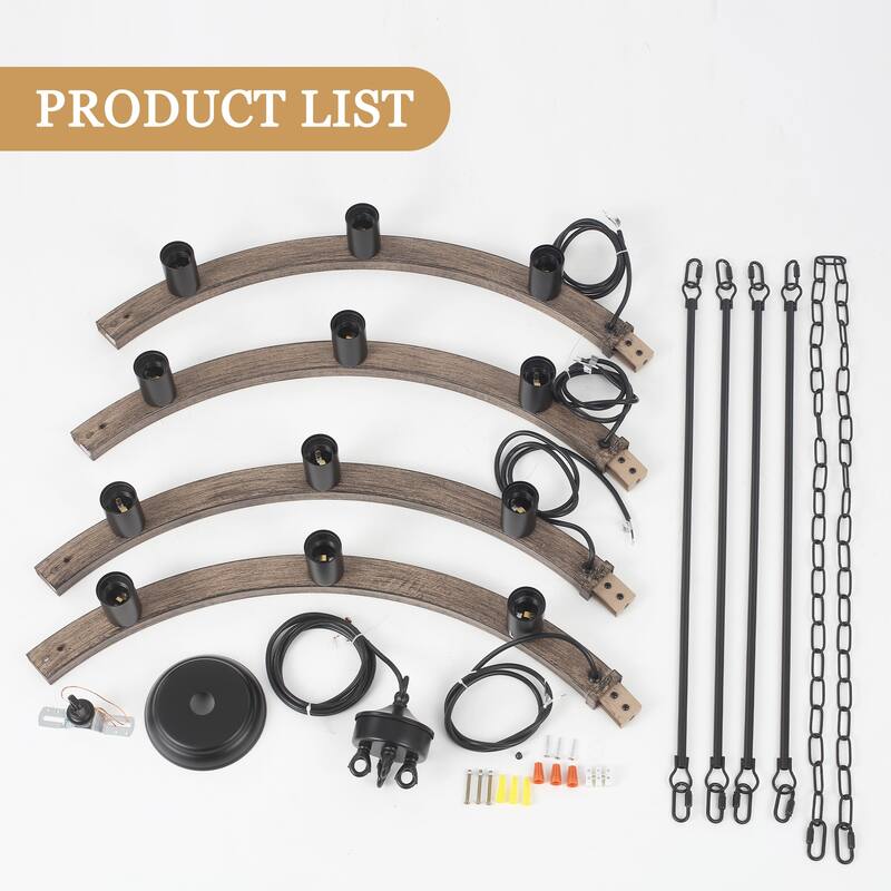 12-Light Circel Candlestick Wagon Wheel Chandelier Hanging Linear Chandelier Lighting for Kitchen Island